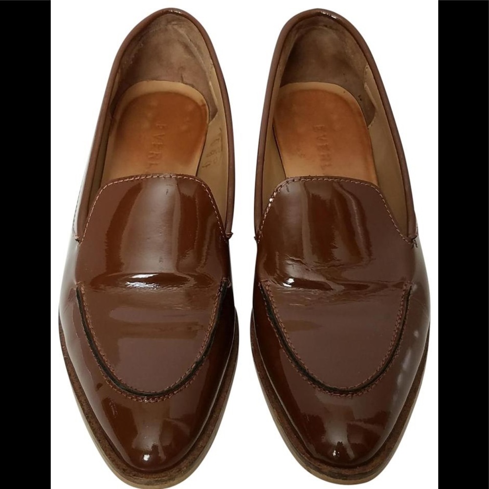 Everlane Brown Patent Loafers Size 7.5